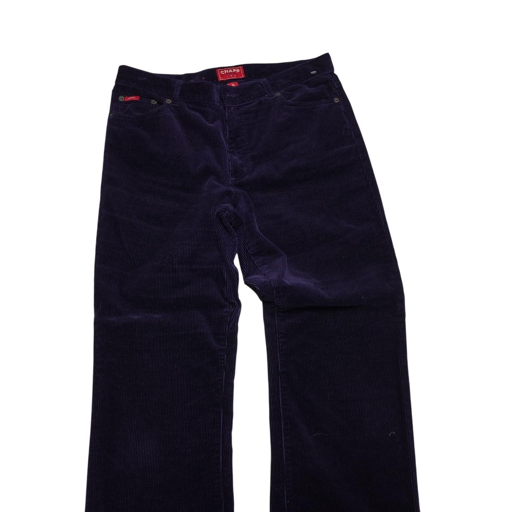 Chaps Pants Womens 10 Purple Corduroy Straight Leg Stretch Casual Pockets